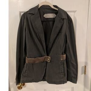 Schumacher | Gray Distressed One Snap Jacket | Size Large